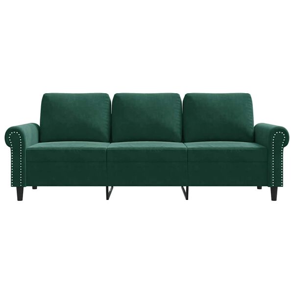 vidaXL 3-Seater Sofa Dark Green 180 cm Velvet