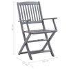 vidaXL Folding Outdoor Chairs 2 pcs with Cushions Solid Acacia Wood