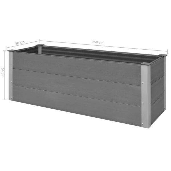 vidaXL Garden Raised Bed WPC 150x50x54 cm Grey