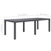 vidaXL Garden Table Brown 220x90x72 cm Plastic Rattan Look