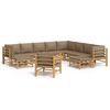 vidaXL 12 Piece Garden Lounge Set with Taupe Cushions Bamboo