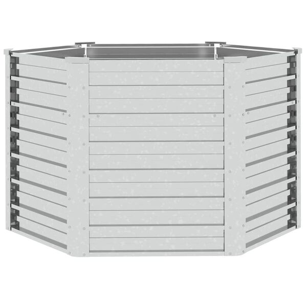 vidaXL Garden Raised Bed 129x77 cm Galvanized Steel Silver