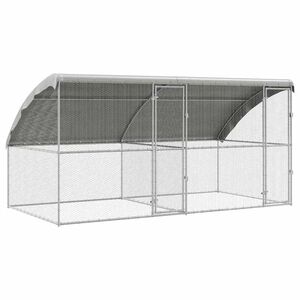 vidaXL Chicken Cage Silver 400 x 200 x 198.5 cm Galvanised Steel