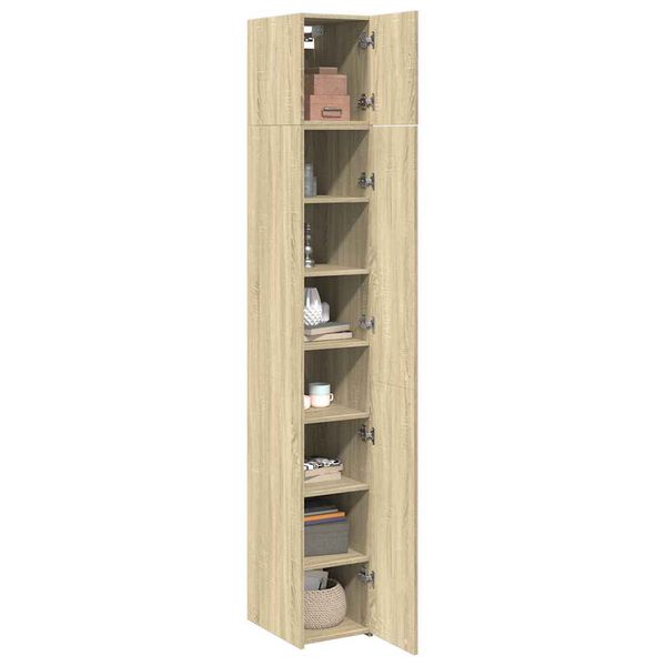 vidaXL Slim Storage Cabinet Sonoma Oak 30x42.5x225 cm Engineered Wood