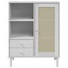 vidaXL Highboard SENJA Rattan Look White 90x40x112 cm Solid Wood Pine
