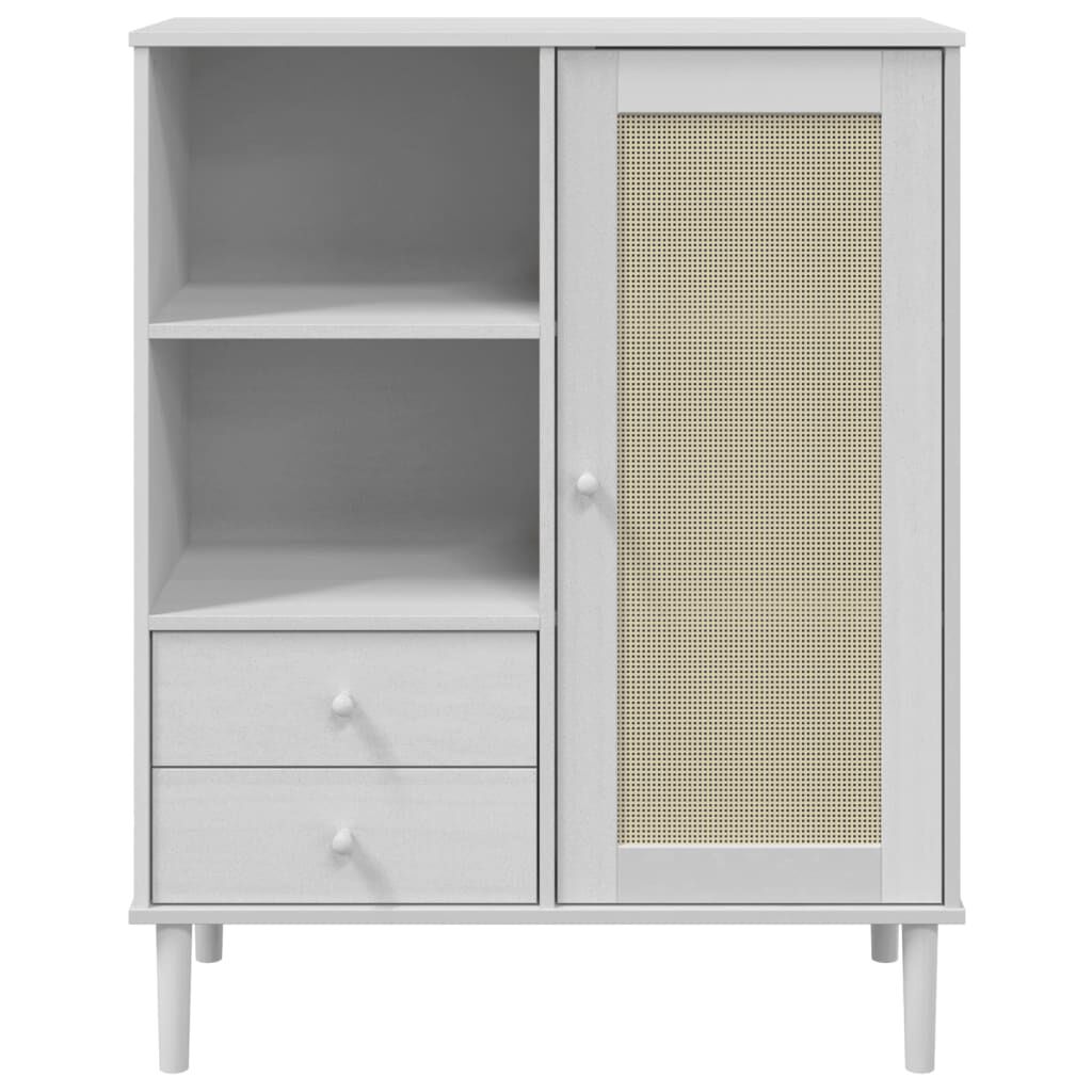 vidaXL Highboard SENJA Rattan Look White 90x40x112 cm Solid Wood Pine