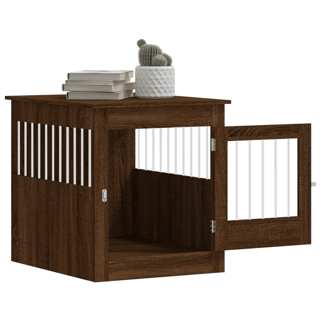 vidaXL Dog Crate Furniture Brown Oak 64.5x80x71 cm Engineered Wood