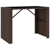 vidaXL 7 Piece Garden Bar Set Brown Poly Rattan
