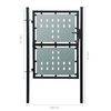 vidaXL Black Single Door Fence Gate 100x125 cm