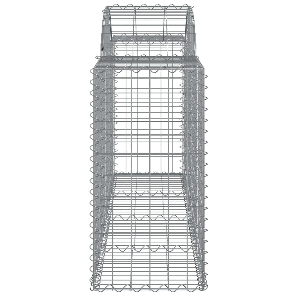 vidaXL Arched Gabion Baskets 3 pcs 200x50x80/100 cm Galvanised Iron