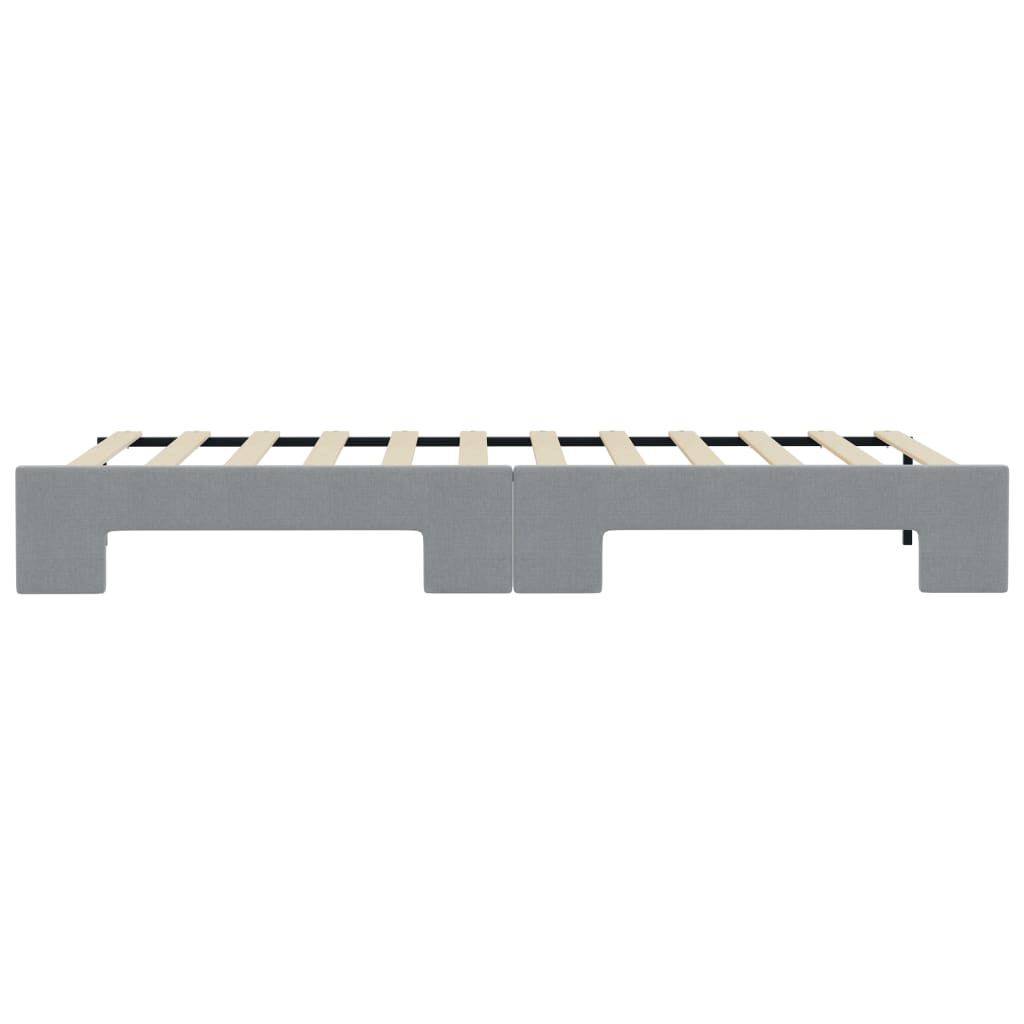 vidaXL Daybed with Trundle without Mattress Light Grey 100x190 cm