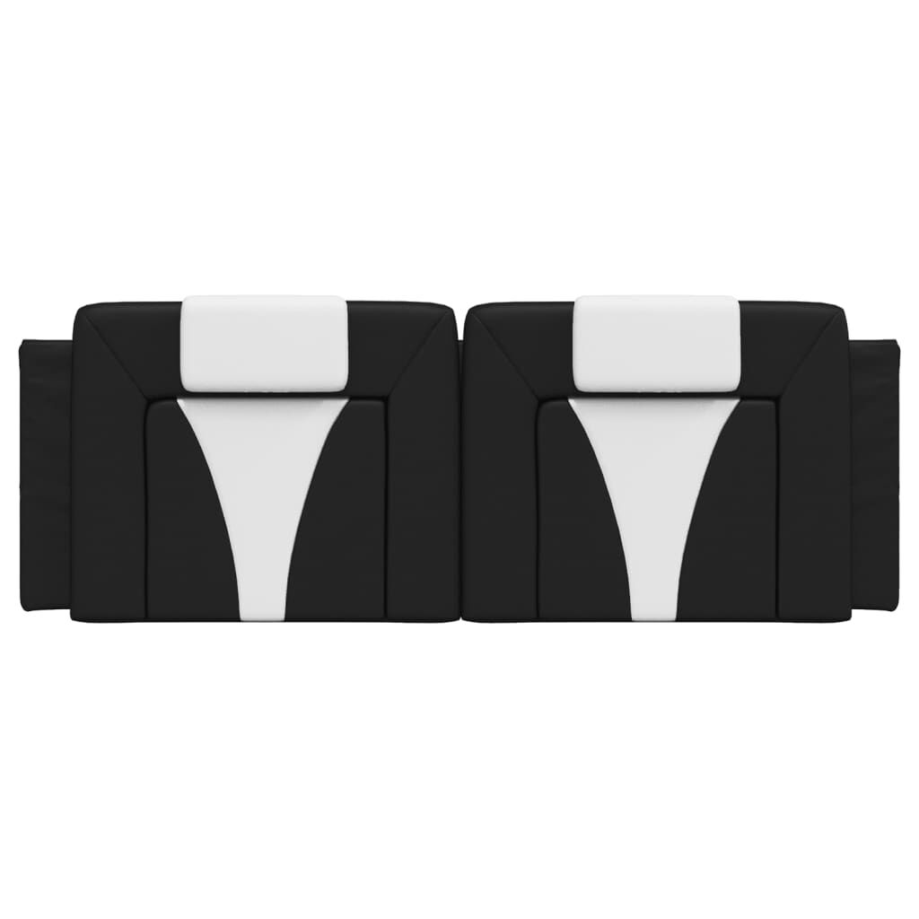 vidaXL Headboard Cushion Black and White 137 cm Double Faux Leather