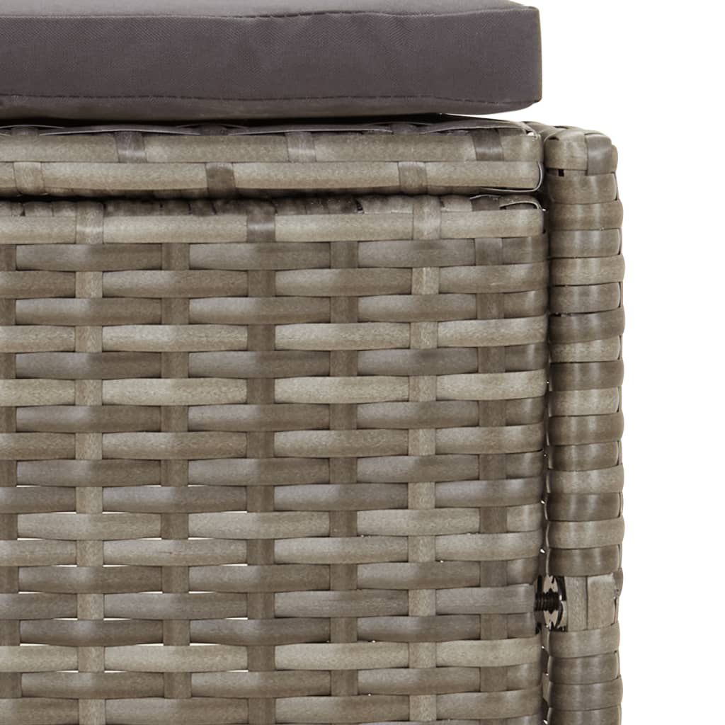 vidaXL Hot Tub Surround Grey Poly Rattan and Solid Wood Acacia