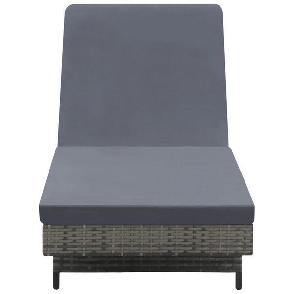 vidaXL Sun Lounger with Wheels and Cushion Poly Rattan Anthracite