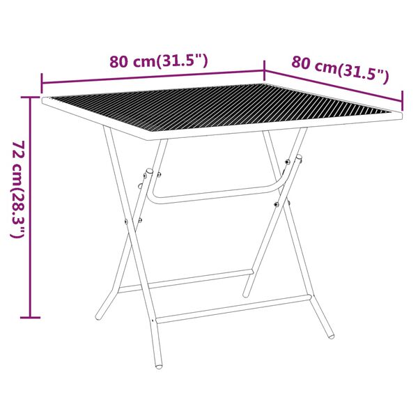 vidaXL Garden Table 80x80x72 cm Expanded Metal Mesh Anthracite