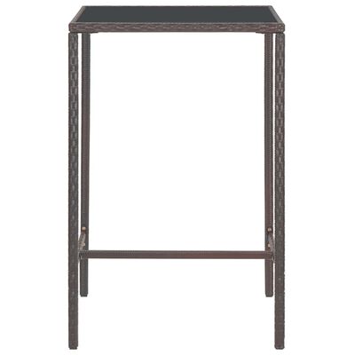 vidaXL 5 Piece Garden Bar Set with Cushions Poly Rattan Brown
