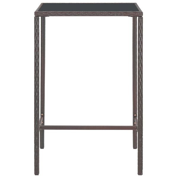 vidaXL 5 Piece Garden Bar Set with Cushions Poly Rattan Brown