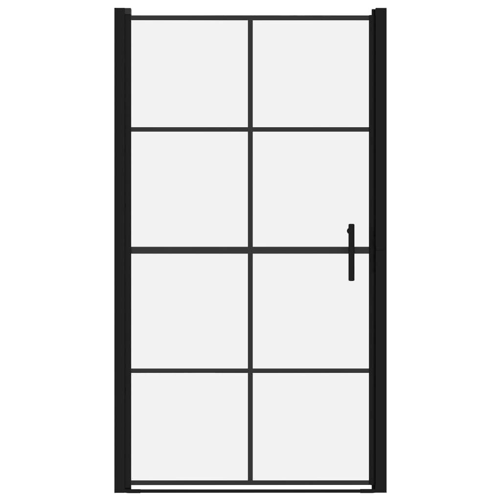 vidaXL Shower Doors Tempered Glass 100x178 cm Black