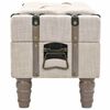 vidaXL Storage Bench 111 cm Cream Solid Wood Fir&Fabric