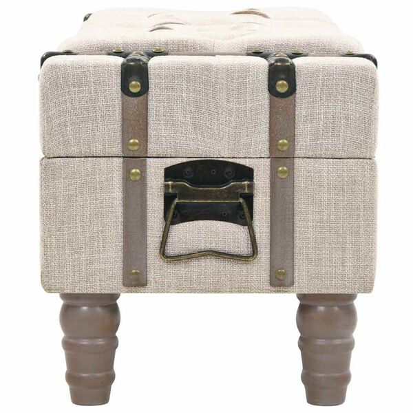 vidaXL Storage Bench 111 cm Cream Solid Wood Fir&Fabric
