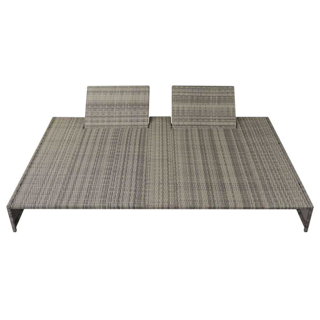 vidaXL 5 Piece Garden Lounge Set with Cushions Poly Rattan Grey