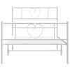 vidaXL Metal Bed Frame without Mattress with Footboard White 100x200cm