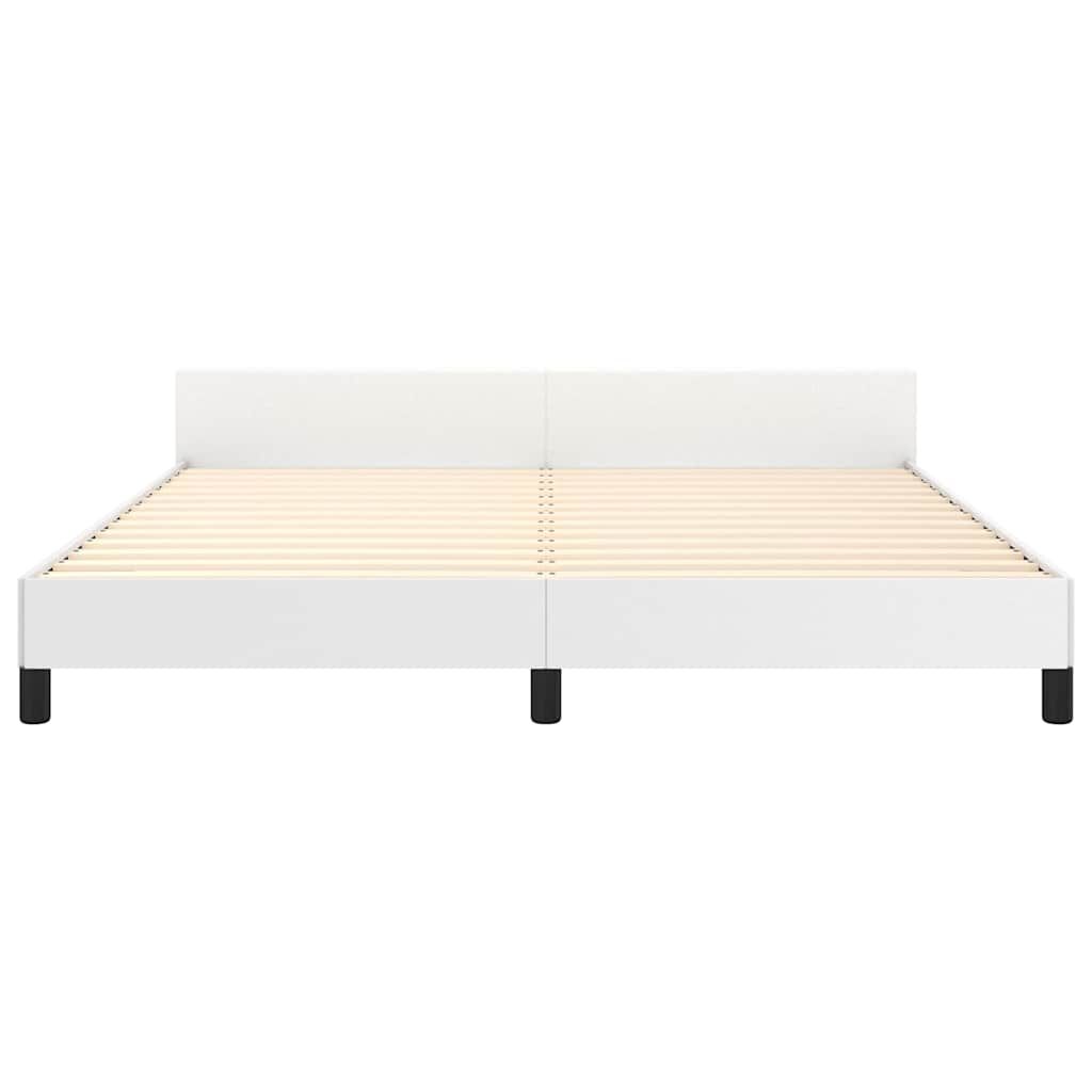vidaXL Bed Frame without Mattress White Queen Faux Leather