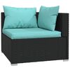 vidaXL 4 Piece Garden Lounge Set with Cushions Poly Rattan Black