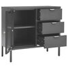 vidaXL Sideboard Anthracite 75x35x70 cm Steel and Tempered Glass