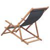 vidaXL Folding Beach Chair Fabric and Wooden Frame Grey