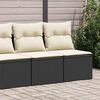 vidaXL 2 Piece Garden Sofa Set with Cushions Black Poly Rattan Acacia