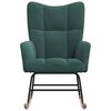 vidaXL Rocking Chair Dark Green Velvet