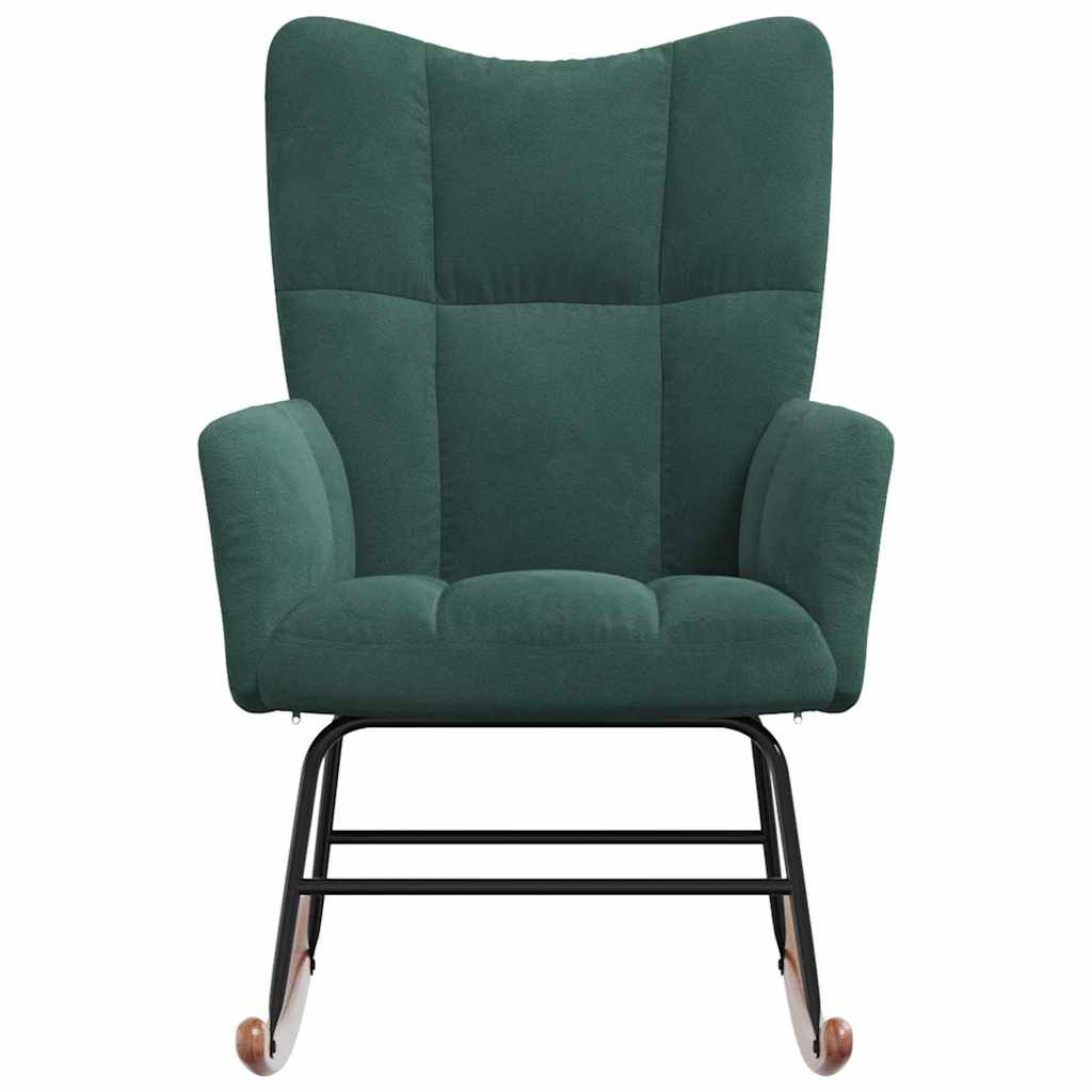 vidaXL Rocking Chair Dark Green Velvet