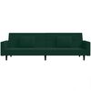vidaXL 2-Seater Sofa Bed with Two Pillows Dark Green Velvet