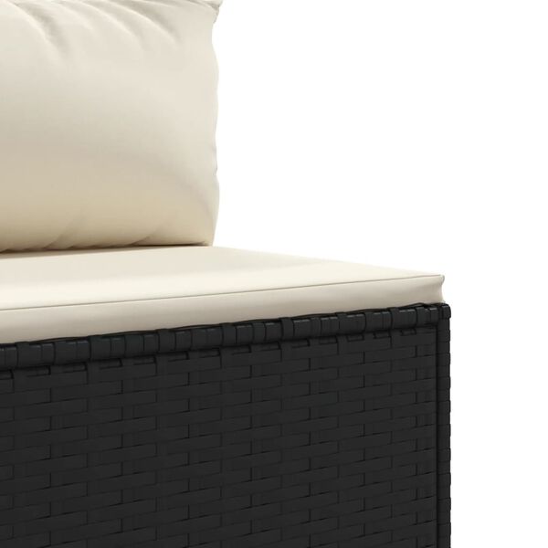 vidaXL 11 Piece Garden Lounge Set with Cushions Black Poly Rattan