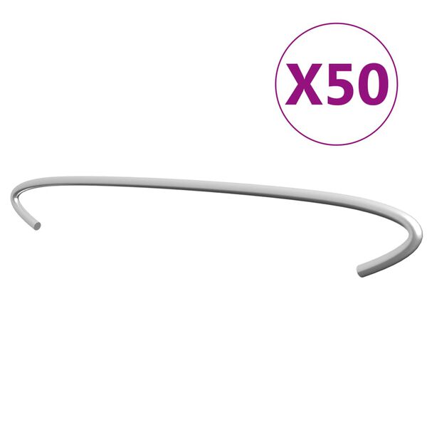 vidaXL Gabion Hooks 50 pcs Galvanised Steel 50 cm