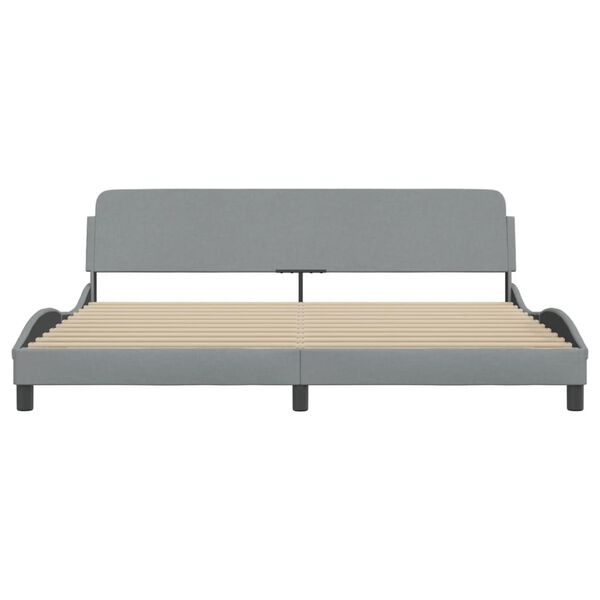 vidaXL Bed Frame "Dover" Light Grey 193x203 cm Fabric