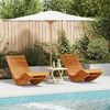 vidaXL Rocking Sun Loungers 2 pcs Brown 154 x 60 x 74 cm