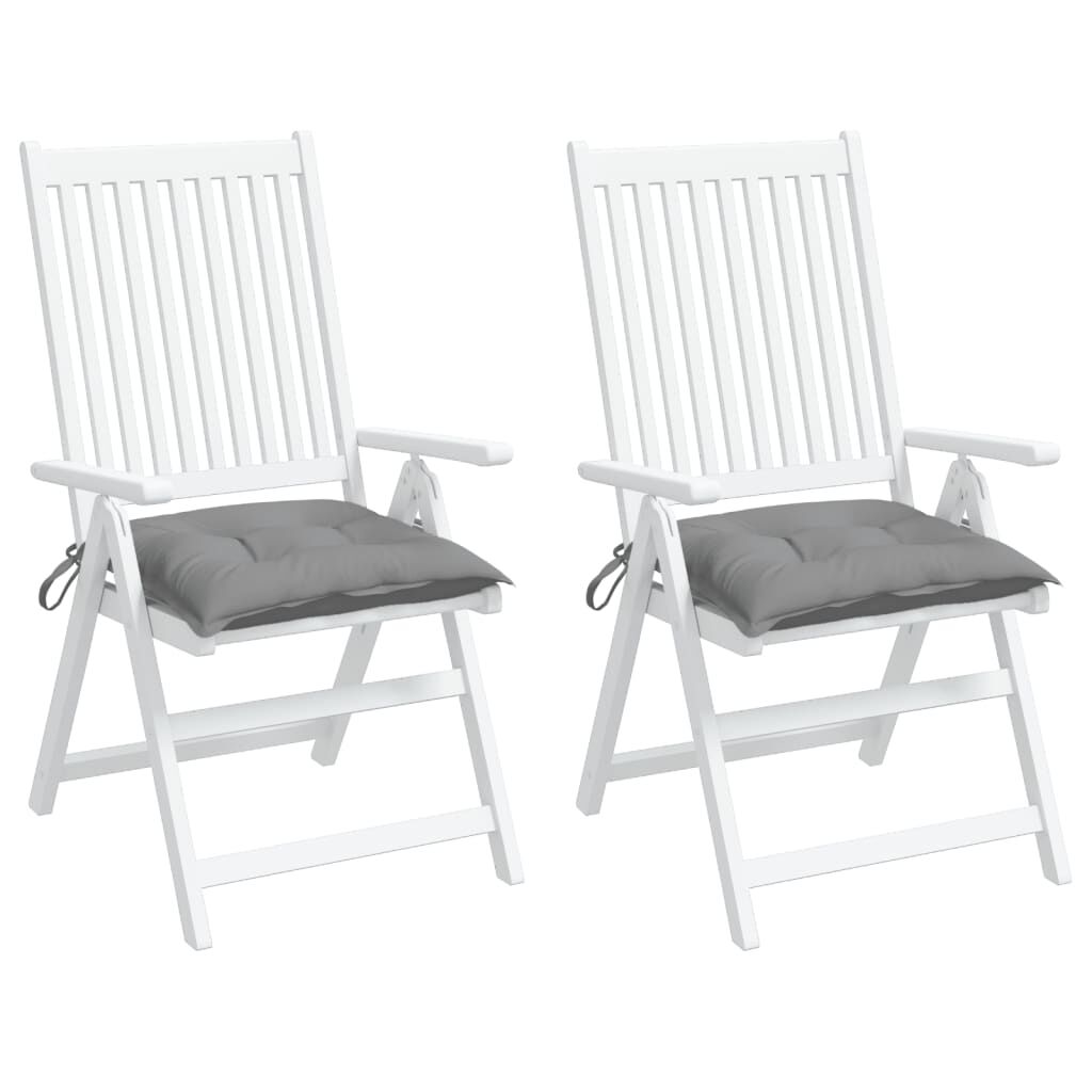 vidaXL Chair Cushions 2 pcs Grey 40x40x7 cm Oxford Fabric