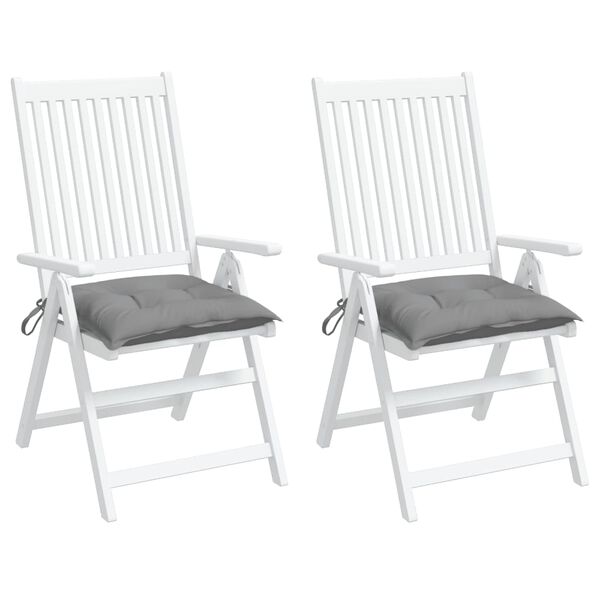 vidaXL Chair Cushions 2 pcs Grey 40x40x7 cm Oxford Fabric