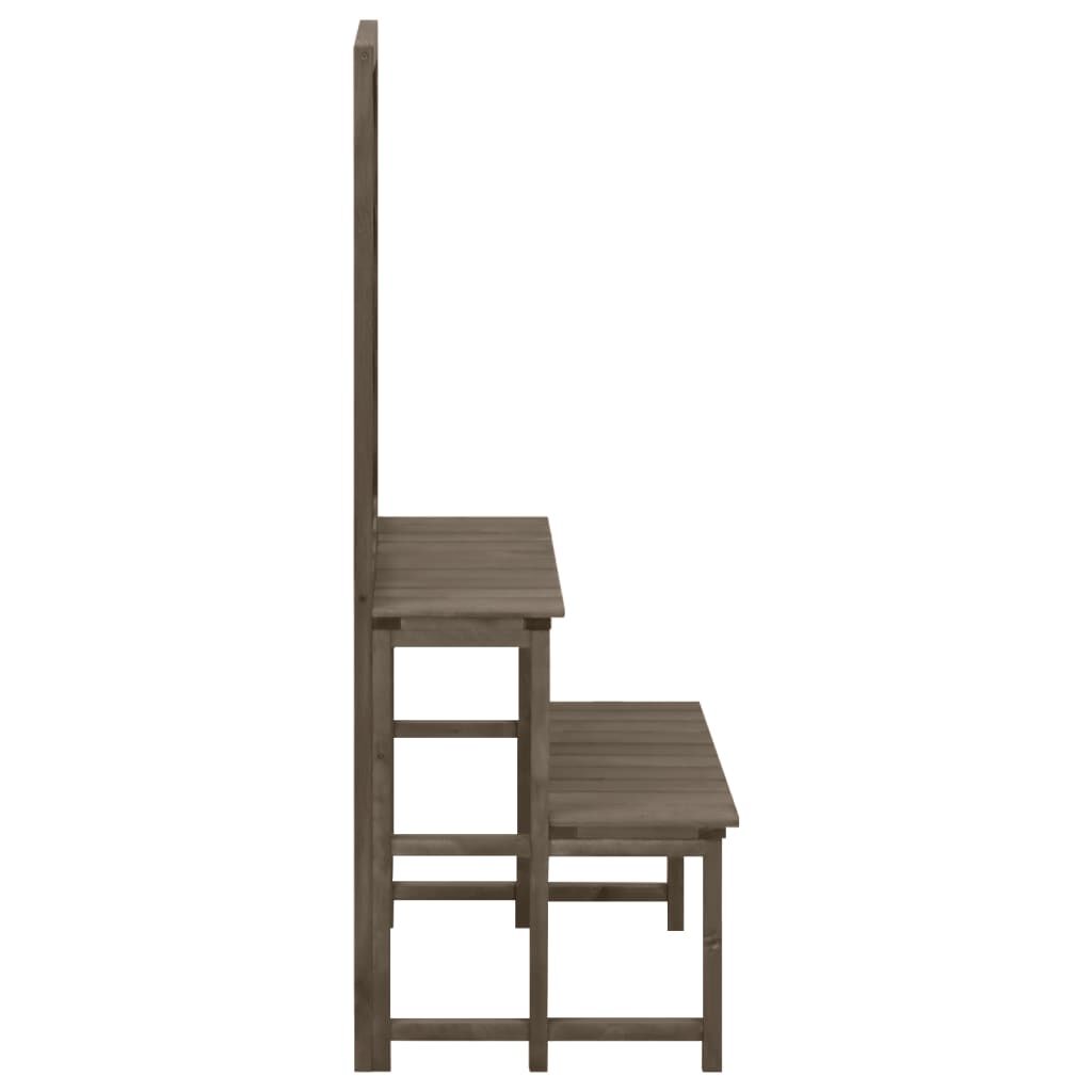 vidaXL Plant Stand with Trellis Grey 70x42x115 cm Solid Fir Wood