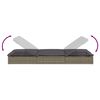 vidaXL 2-Person Sunbed with Cushions Grey Poly Rattan