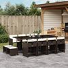 vidaXL 13 Piece Garden Dining Set with Cushions Brown Poly Rattan