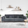 vidaXL Velvet Sofa with Cushion Dark Grey 208 cm Velvet