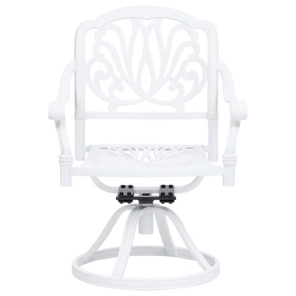 vidaXL Swivel Garden Chairs 2 pcs Cast Aluminium White