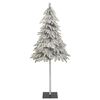 vidaXL Artificial Christmas Tree 150 LEDs&Ball Set&Flocked Snow 150 cm