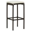vidaXL 5 Piece Garden Bar Set with Cushions Poly Rattan Brown