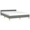 vidaXL Bed Frame without Mattress Dark Grey Double Fabric