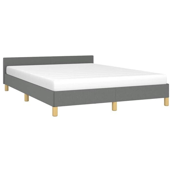 vidaXL Bed Frame without Mattress Dark Grey Double Fabric