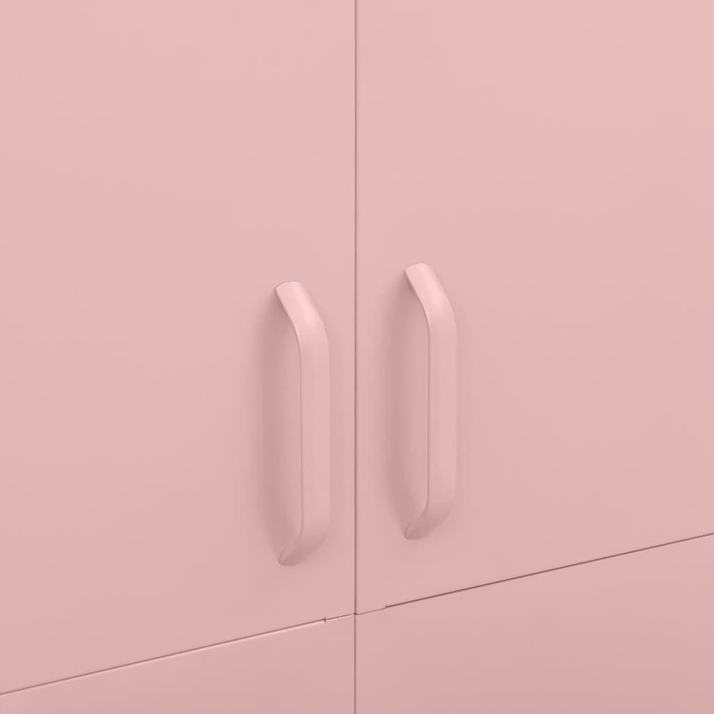 vidaXL Wardrobe Pink 90x50x180 cm Steel